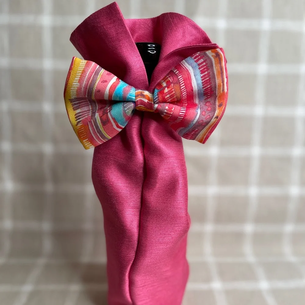 Handcrafted Wine or Liquor Bottle Gift Bag Made From Jacket and Tie